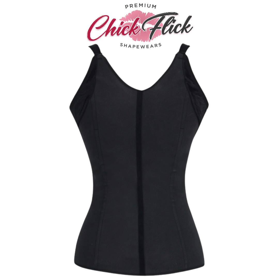 High Compression Vest Waist Trainer in Black